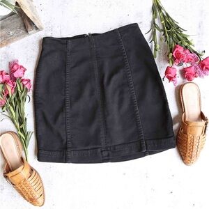 Free People Modern Femme Black Denim Mini Skirt